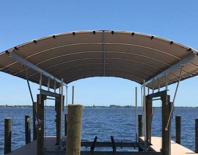 Dominica w I-Beam Boat Lift Canopy